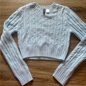 Divided Sky Blue Cable Knit Sweater